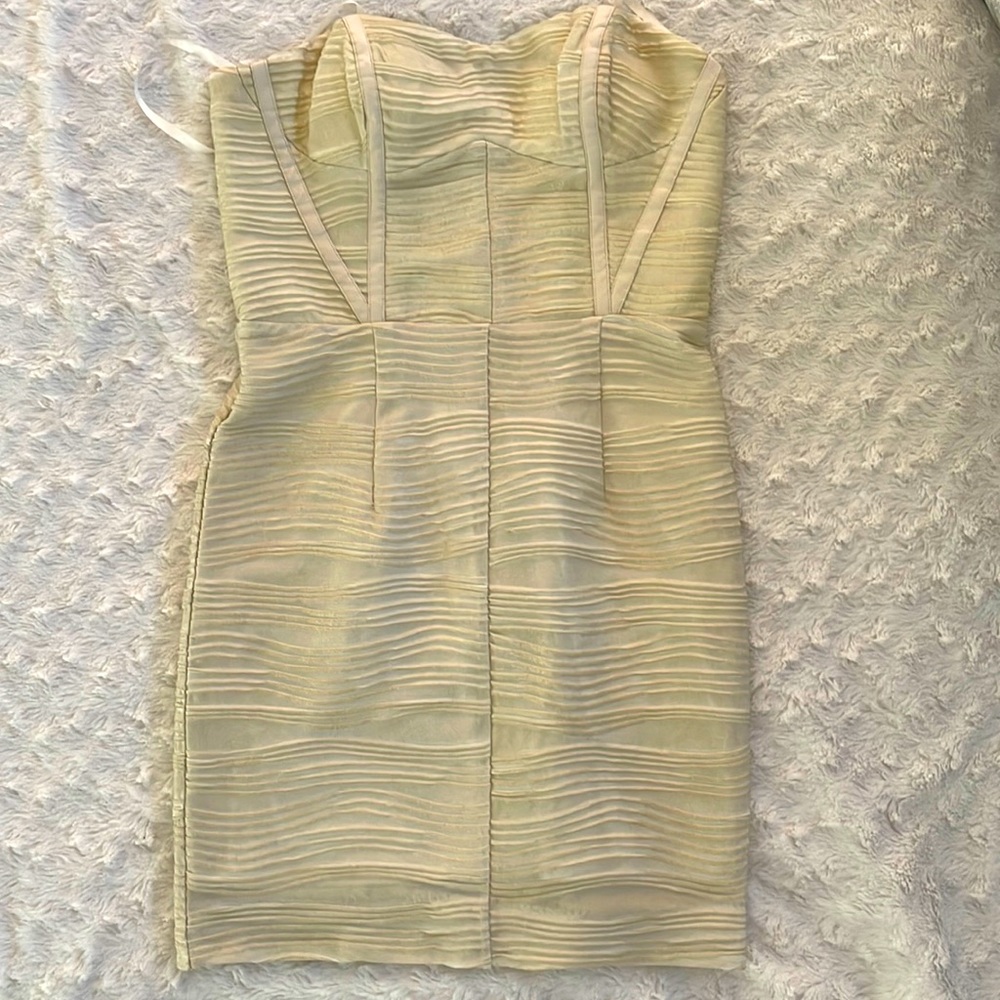 Hailey Logan by Adrianna Papell ivory sweetheart strapless dress